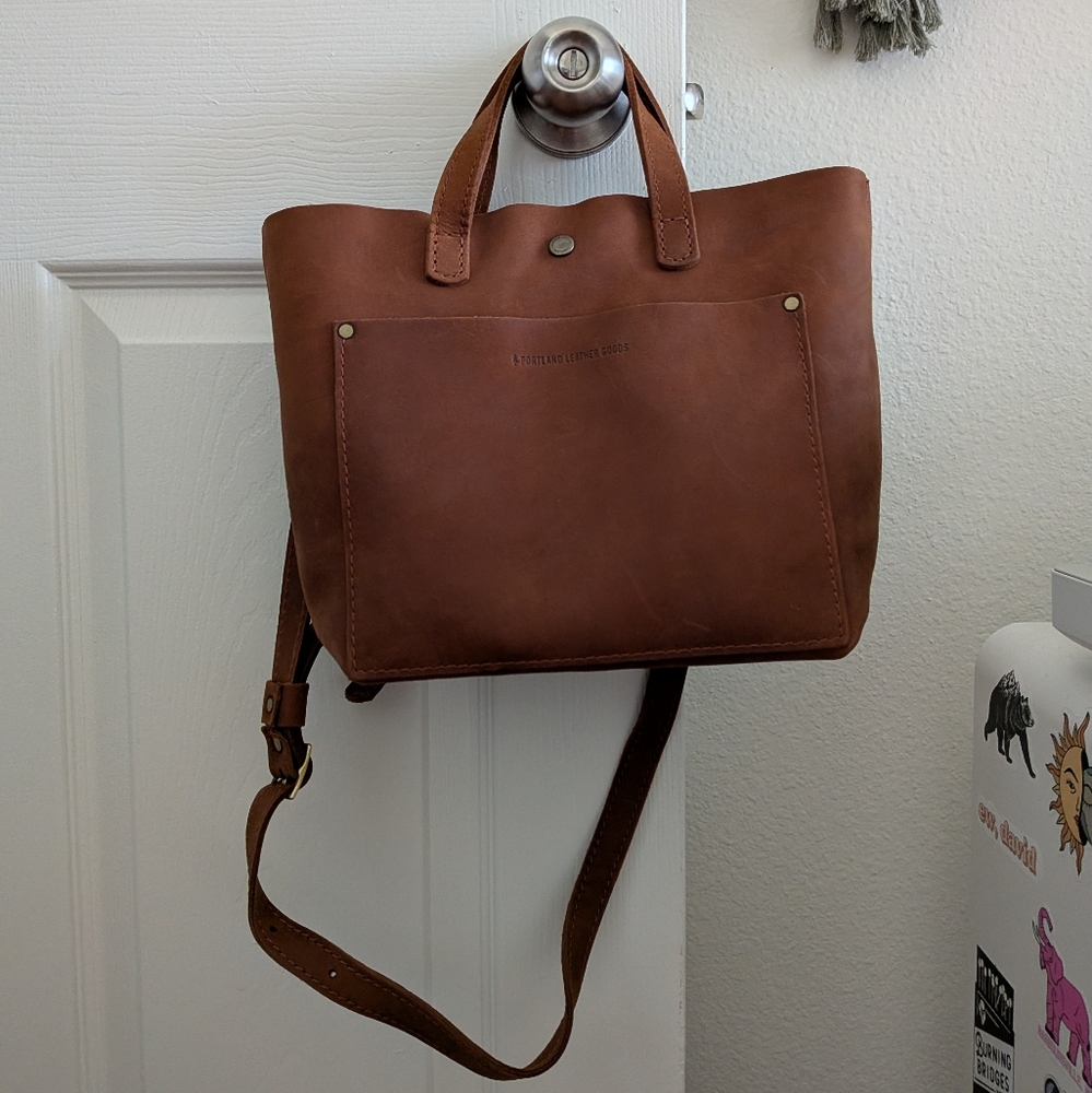 Portland Leather Mini Crossbody Tote With Organizer
